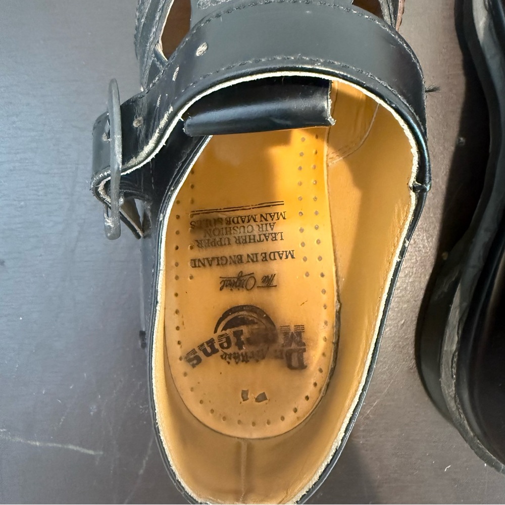 Dr Martens Vintage US 8 Mary Jane Platform Tri Color T Bar Shoes Y2K 90 Rare - Picture 6 of 10
